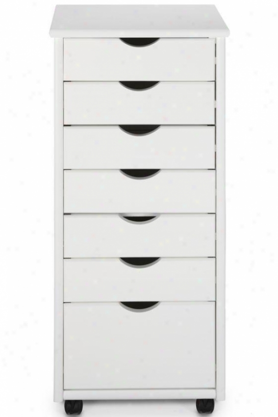 "stanton 6 + 1 Drawer Storage Cart - 35.5""hx15.5""w, White"