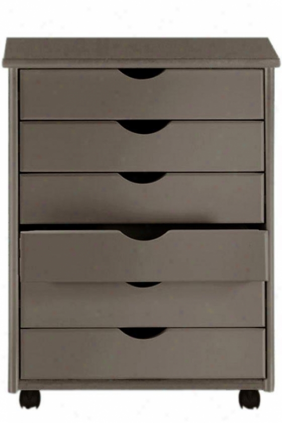 "stanton 6-drawer Wide Cart - 26""hx20""w, Charcoal Gray"