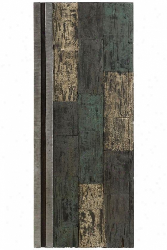 "stellar Recycled Wood Wall Array - 40""hx16""w, Gray"