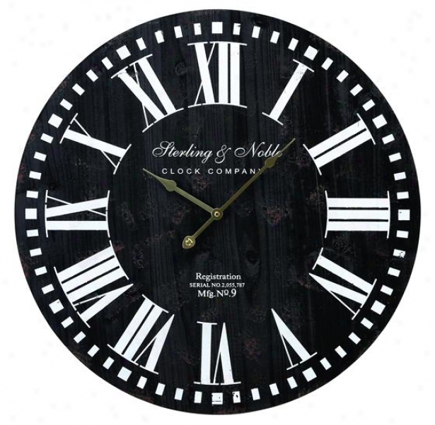 "sterling And Nobl3 Wall Clock - 24""iamx1""d, Black"