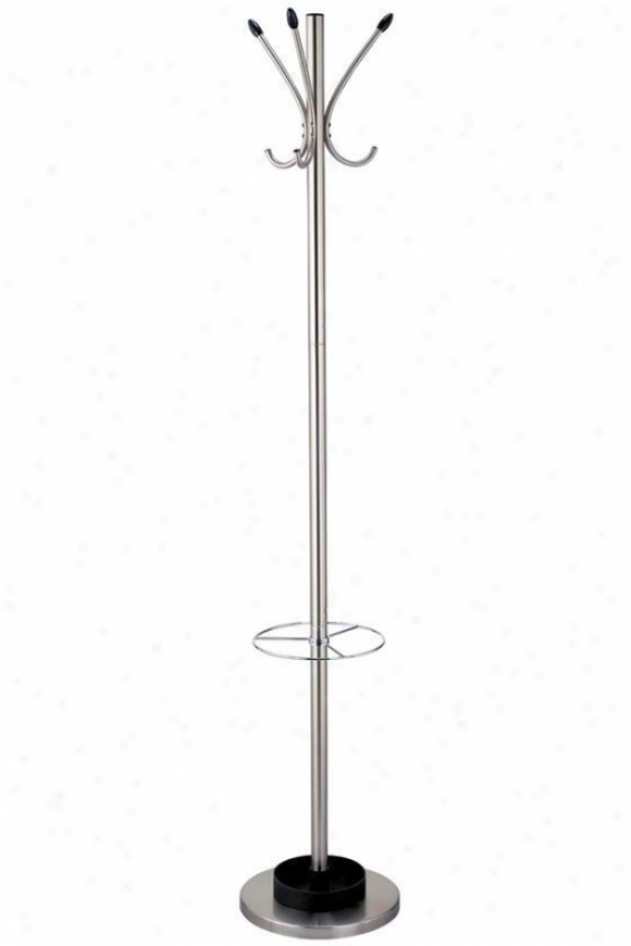 "stewart Umbrella Stand And Coat Neck  - 68""hx12""d, Silver"