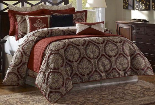 Stonebridge Ii Comfortre Set - Quene 9pc Set, Brick Red