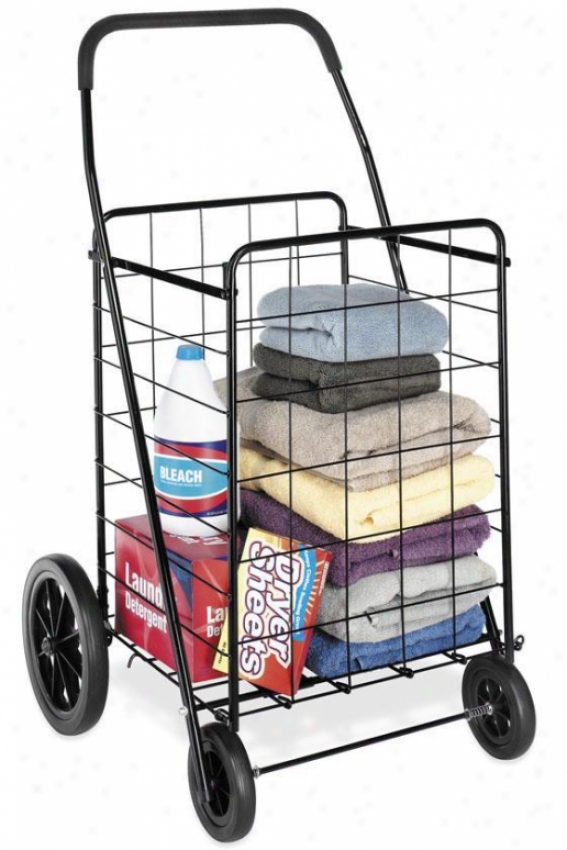 "storage Large Shopping Cart - 40""hx21""w, Black"