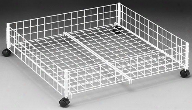 "storage WhiteW ire Underbed Cart - 6.5""hx24""w, White"