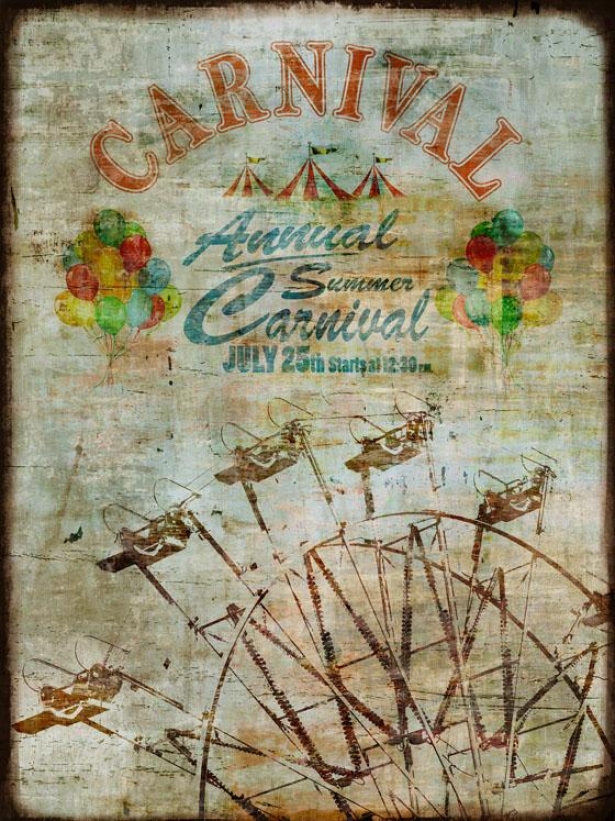 "summer Carnival Wall Art - 30""wx40""hx2""d, Blue"