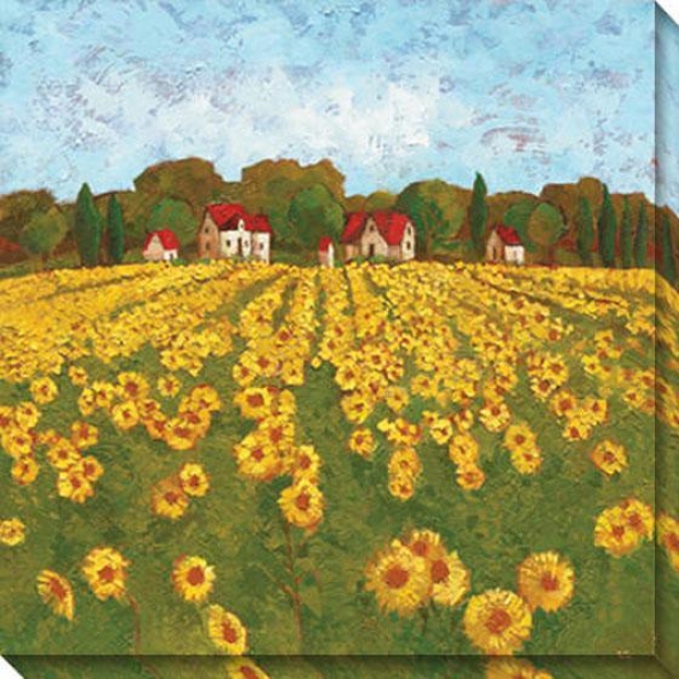 Sunflower Vista I Canvas Wall Art - I, Yellow