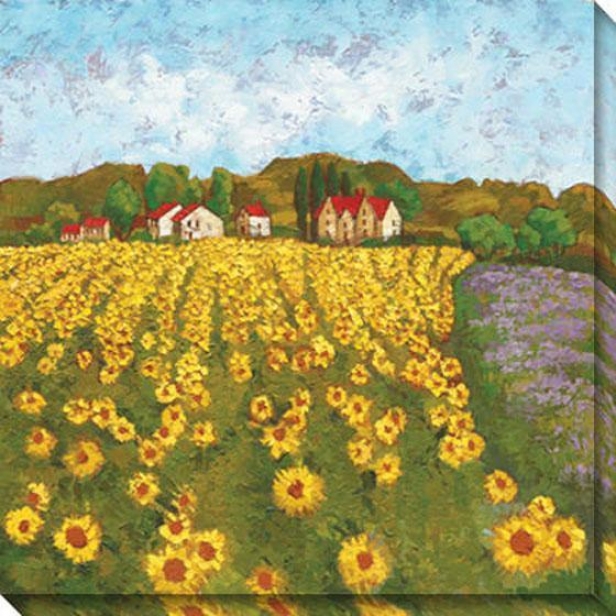 Sunflower Vista Ii Canvas Wall Art - Ii, Yellow