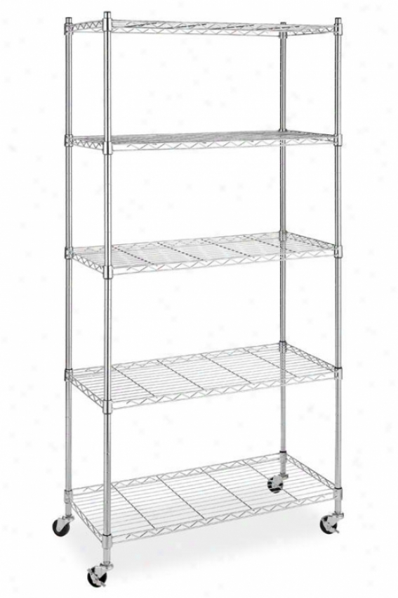 "supreme 5-tier Cart - 60""hx30""wx14""d, Silver Chrome"