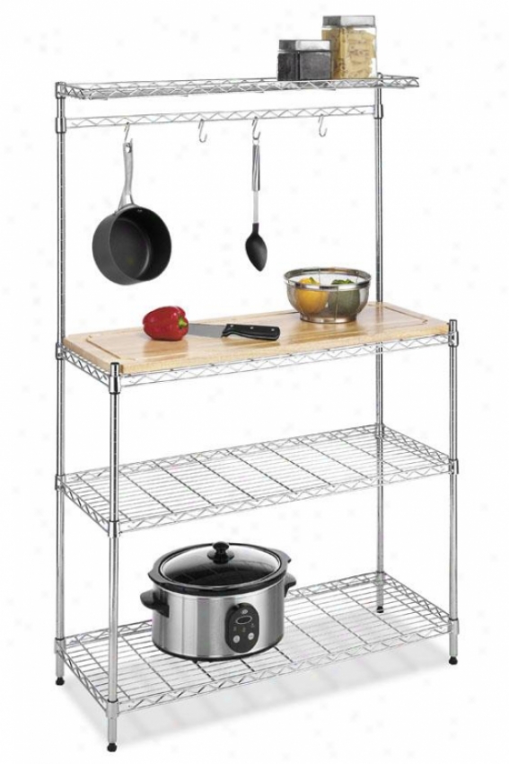 "sulreme Baker's Rack - 56""hx36""wx14""d, Silver Chrome"