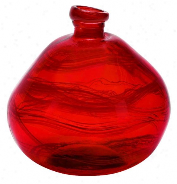 "swirl Vase - 13""hx12""w, Red"