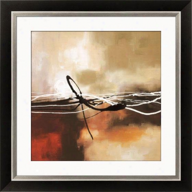 Symphony In Red And Khaki Ii Framed Wall Art - Ii, Black