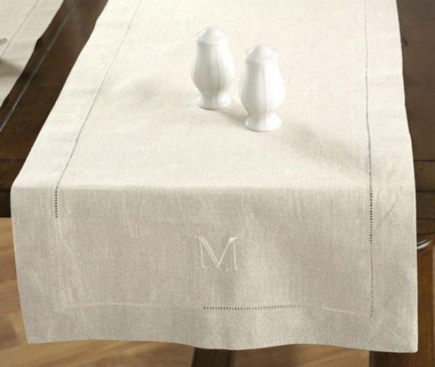 Table Runner - F Monogram, Ivory