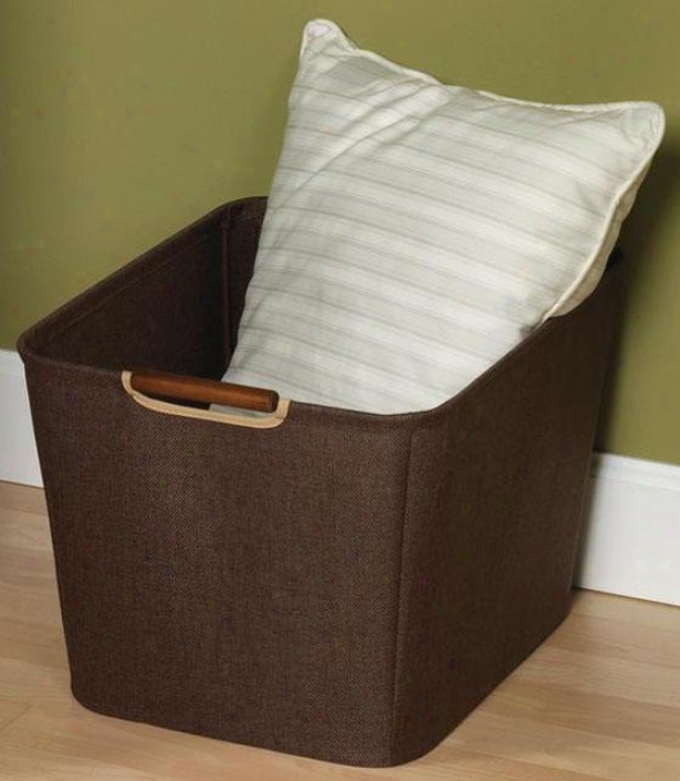 Tapered Bin - Medium, Coffee Linen