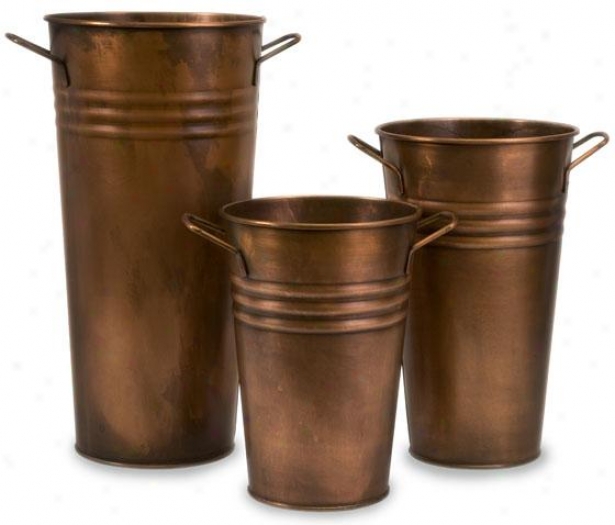 Tauba Copper Vase - Set Of 3 - Set Of Three, Large boiler