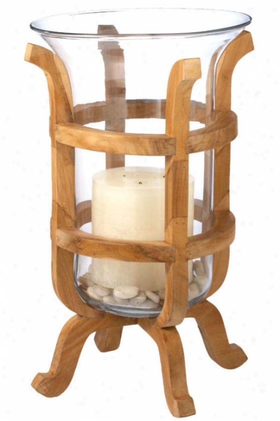 Teak Lantern - Large 21hx14.25, Taan