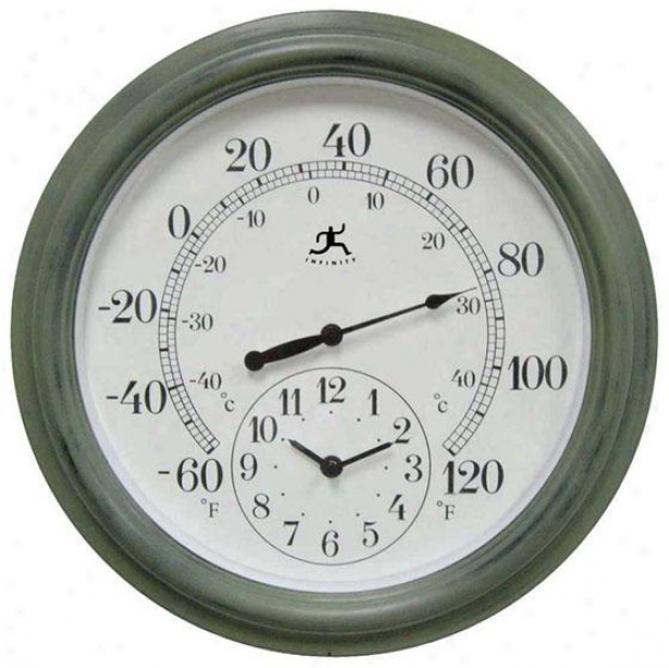 "the Contra Clock/thermometer - 16""hx16""w, Verde/green"