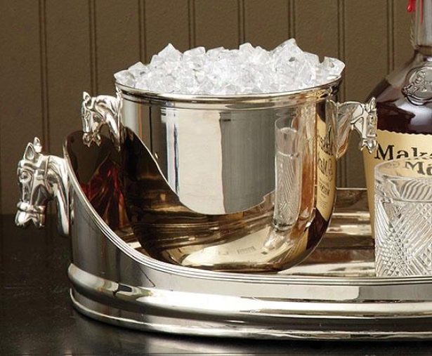 "thoroughbred Ice Bucket - 5""hx8.5""round, White"