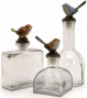 Maco Bird Bottles  -Contrive Of 3 - Set Of 3, Clear Glass