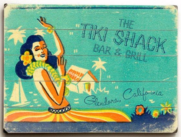 "tiki Shack Wooden Sign - 14""h X 20""w, Blue"