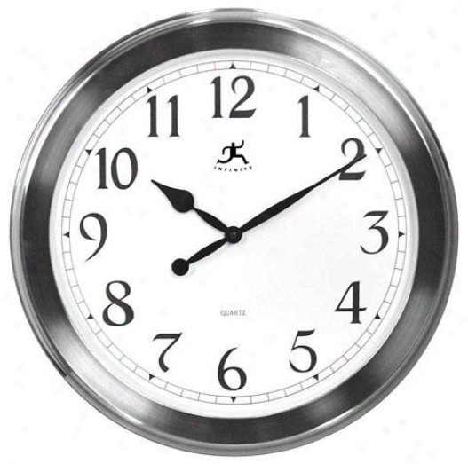 "timepiece - Brushed Nickel Wall Clock - 20""d, Silver Nickel"