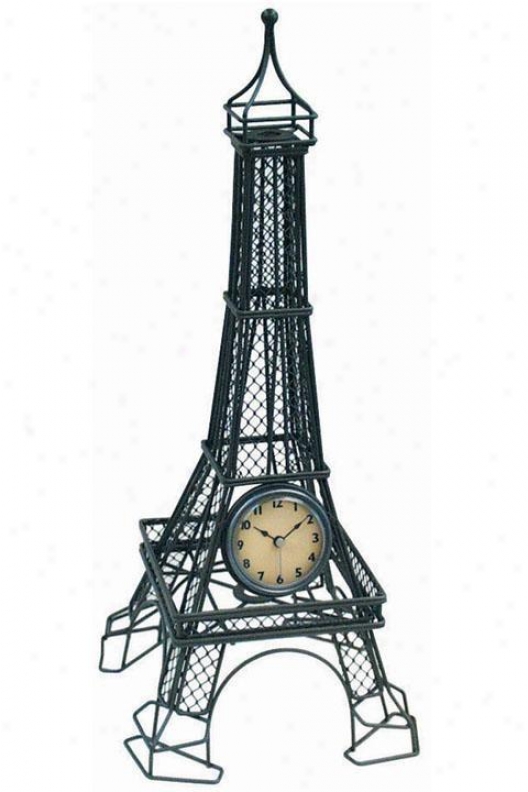 Timepiece - Eiffel Tower Table Clock - Table, Steel Gray