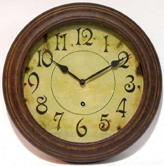 "timepiece - Round Metal Wall Clock - 13.25""d, Pumpkin"