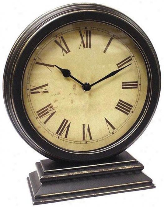 "timepiece - Round Table Clock - 10""hx9""w, Black"