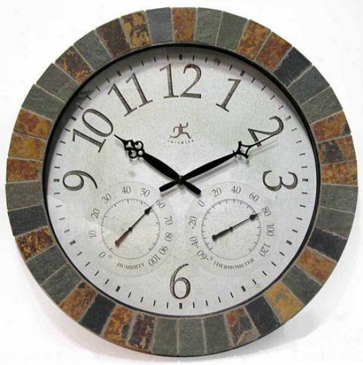 Timepiece - Slate Mosaoc Weather Clock - Wall, Multi