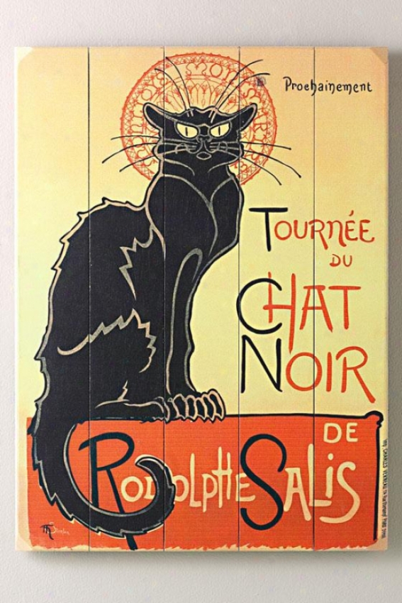 "tournee Du Chat Noir Wooden Sign - 20""hx1""w, Black"