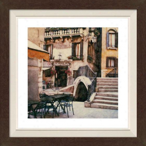 "trattoria Al Ponte Fram3d Wall Art - 30""hx30""w, Fltd Espresso"