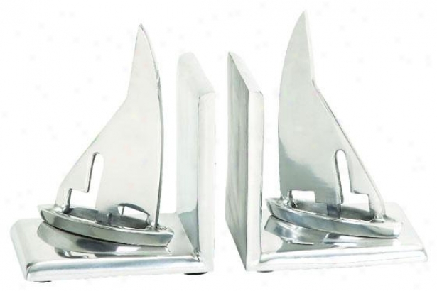 "traveler Bookends - Set Of 2 - Sailboat/5""x5""w, Silver"