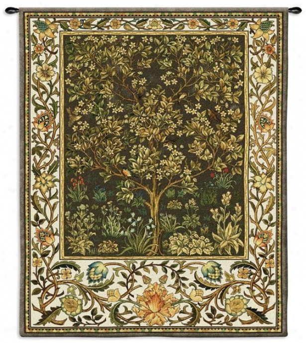 "tree Of Life Ii Tapestry - 71""hx53""w, Umber"