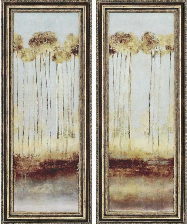 Trees Framed Wall Art - Set Of 2 - Set, Brown