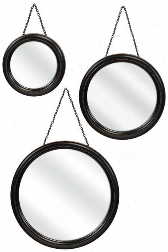 Trio Mirrors - Set Of 3 - Set Of 3, Black