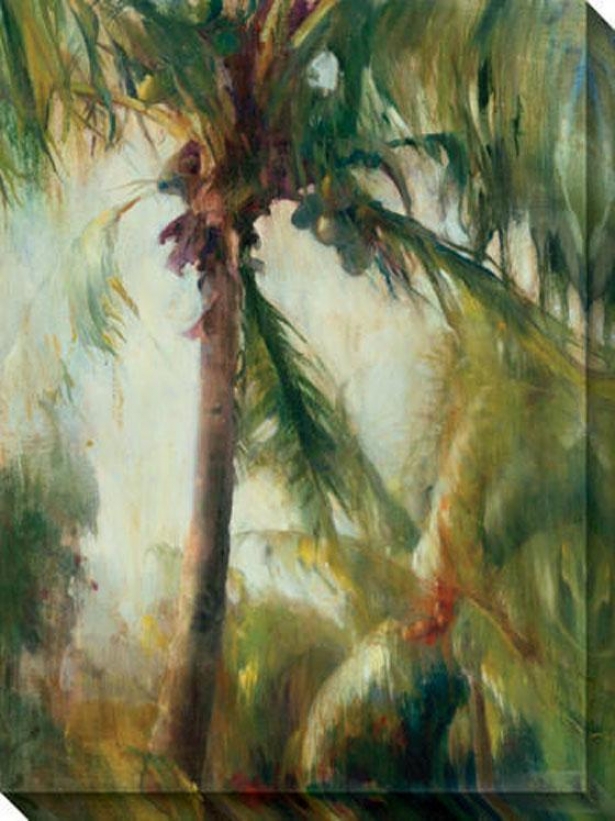 "tropical Palm Canvas Wall Art - 36""hx48""w, Green"
