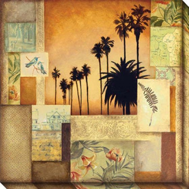 Tropical State Ii Canvas Wall Art - Ii, Gold