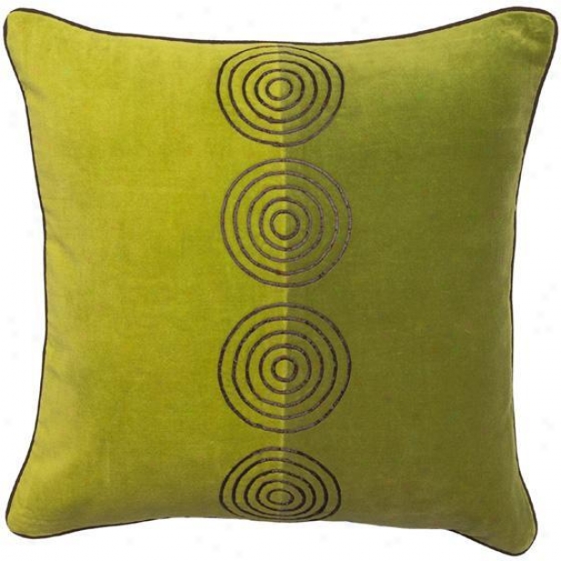 "twist And Turn Pillows - Set Of 2 - 18""x18"", Limeade/chclt"