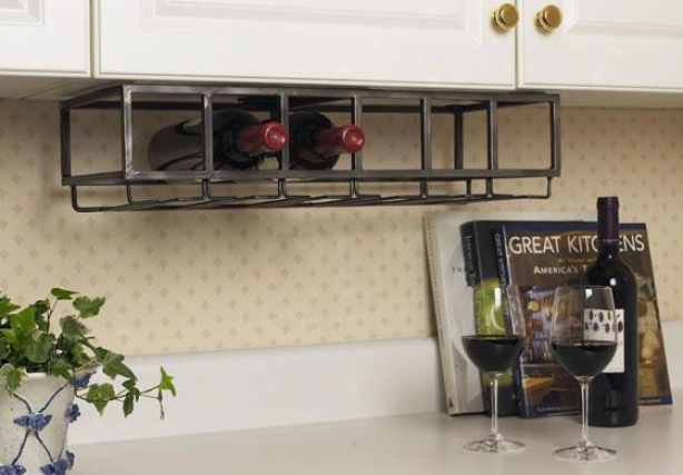 "under Cabinet Wine Rack - 5h X9.5w X23""d, Antiqued"