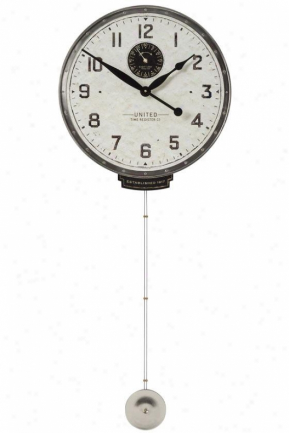 "unitde Time 18"" Wall Clock - 45 X 18 X 3""d, White"