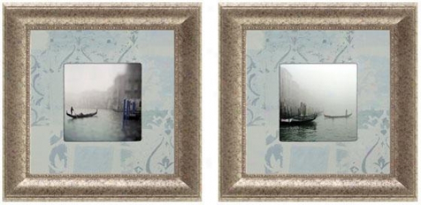 Venezia Romantifa Framed Wall Art - Set Of 2 - Set Of Two, Blue