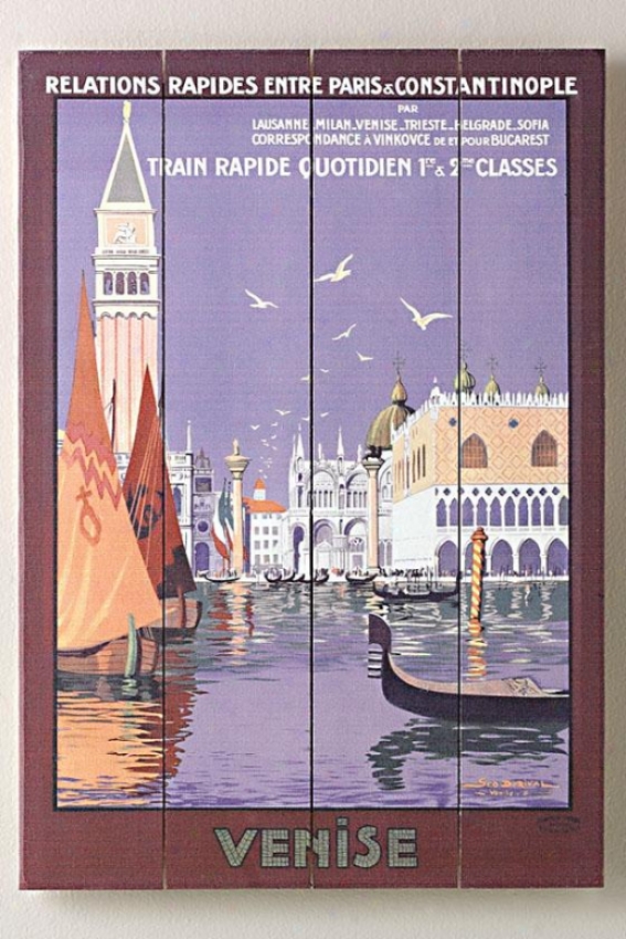 "venice Italian Gondola Wooden Sign - 20""hx14""w, Blue"