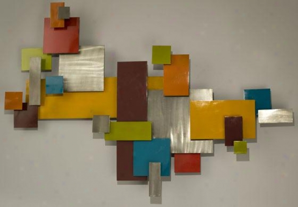 "viete Wall Sculpture - 48""hx30""wx3""d, Multi"