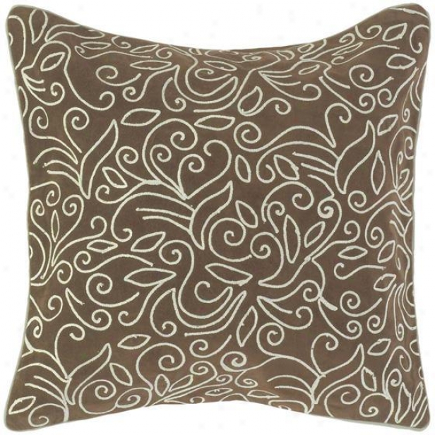 "vines Pillows - Set Of 2 - 18""x18"", Espresso/sky"