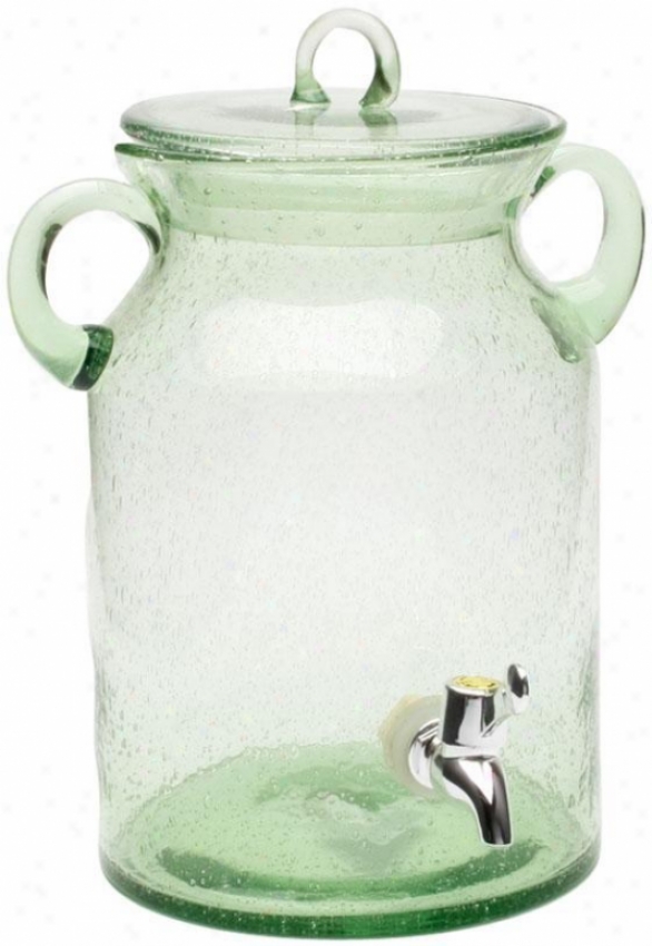 "vintage Beverage Jar - 10.25""hx7""d, Green"
