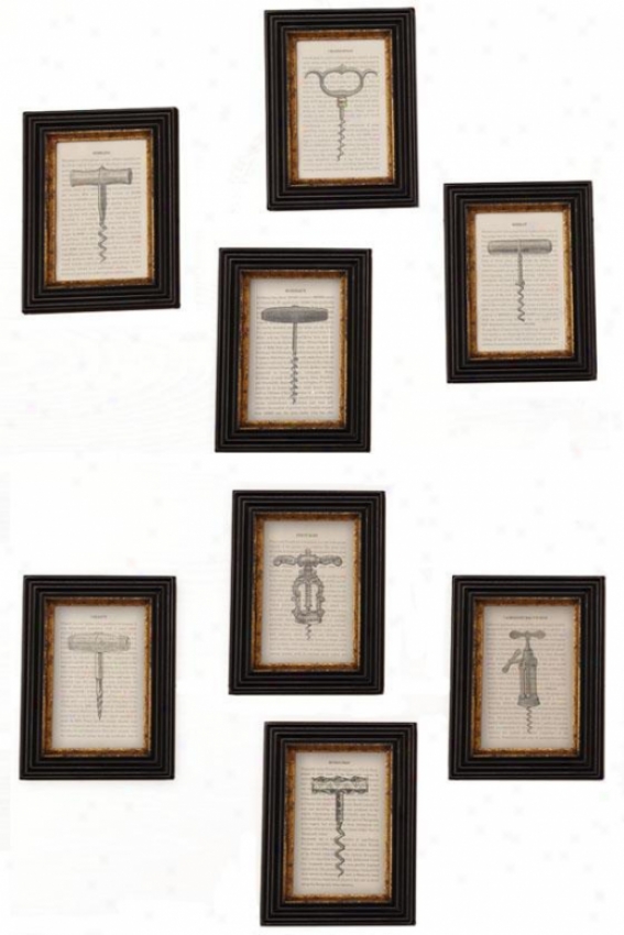 Vintage Corkscrew Wall Art - Set Of 8 - Set Of 8, Ivory