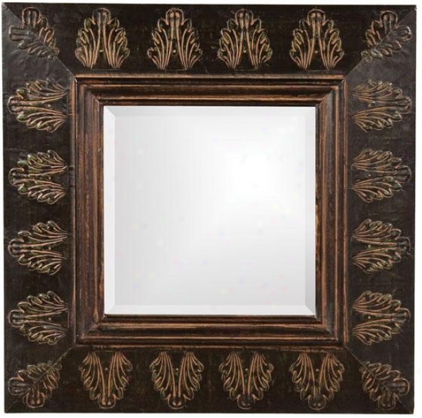 "vitner Mirror - 23""squarex2""d, Brown/rust/vrde"