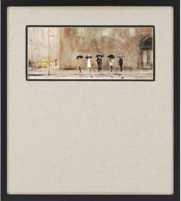 "waiting For A Cab Framed Wall Art - 38""h X 34""w, Beige"