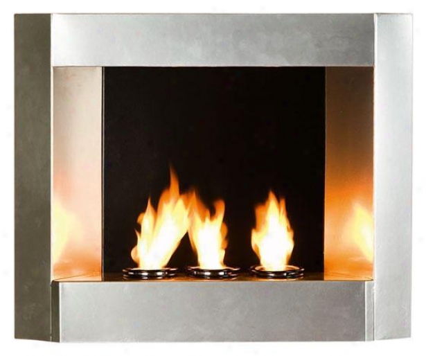 Wall-mount Indoor/outdoor Fireplace - Square, Silver