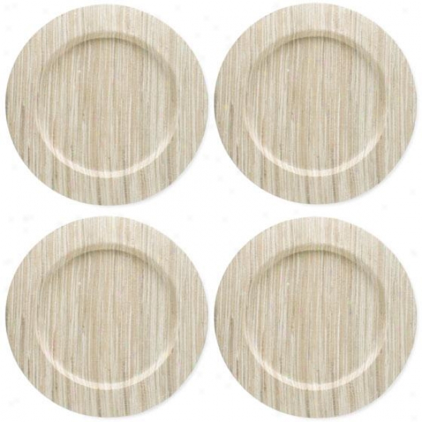Water Hyacinth Chargers - Set Of Four, Ivory