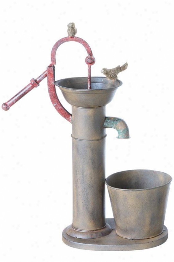 "water Pump Planter - 22""hx8""wx17""d, Pumpkin"